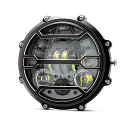 5.75" Black Integrated LED Monza Aluminium Headlight - Strata Grill