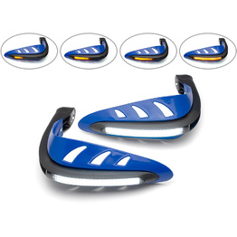 Blue LED Hand Guards with Integrated Daytime Running Lights/Indicators - White/Amber