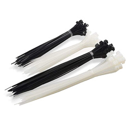 Black and White Plastic Cable Ties - 100 Pack
