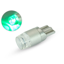 Single T10 W5W 12V LED Projector Bulb - Green