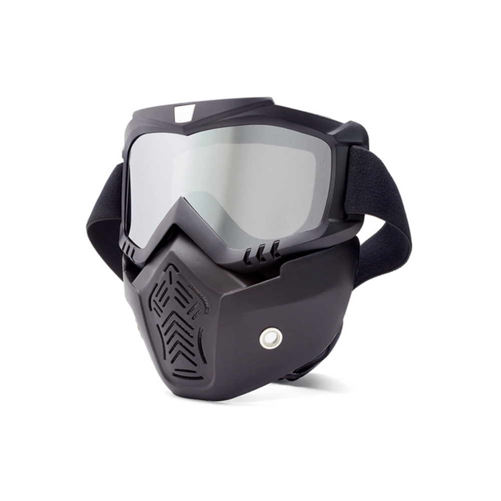 Tactical Paintball Hunting Full Face Mask Anti-fog Safety Goggles Silver  Lens